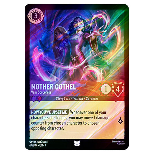 Mother Gothel - Vain Sorceress 64/204 card from the Lorcana set Archazia's Island