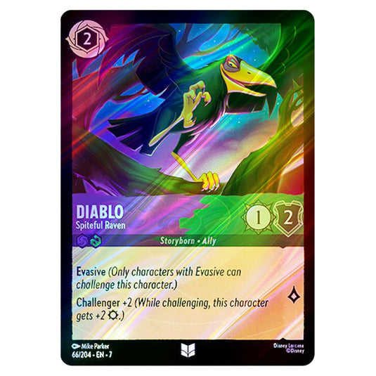 Diablo - Spiteful Raven 66/204 card from the Lorcana set Archazia's Island
