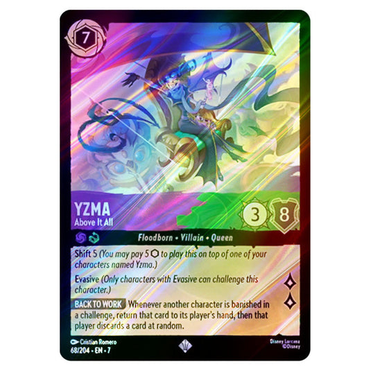 Yzma - Above It All 68/204 card from the Lorcana set Archazia's Island