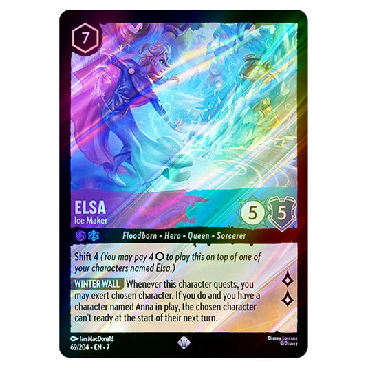 Elsa - Ice Maker 69/204 card from the Lorcana set Archazia's Island
