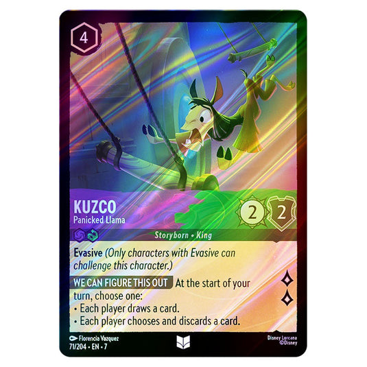 Kuzco - Panicked Llama 71/204 card from the Lorcana set Archazia's Island