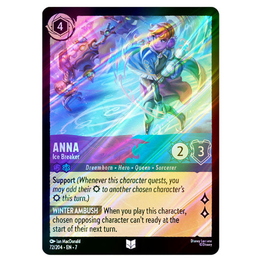 Anna - Ice Breaker 72/204 card from the Lorcana set Archazia's Island