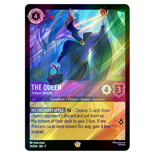 The Queen - Jealous Beauty 74/204 card from the Lorcana set Archazia's Island