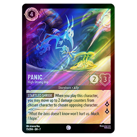 Panic - High-Strung Imp 75/204 card from the Lorcana set Archazia's Island