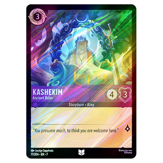 Kashekim - Ancient Ruler 77/204 card from the Lorcana set Archazia's Island