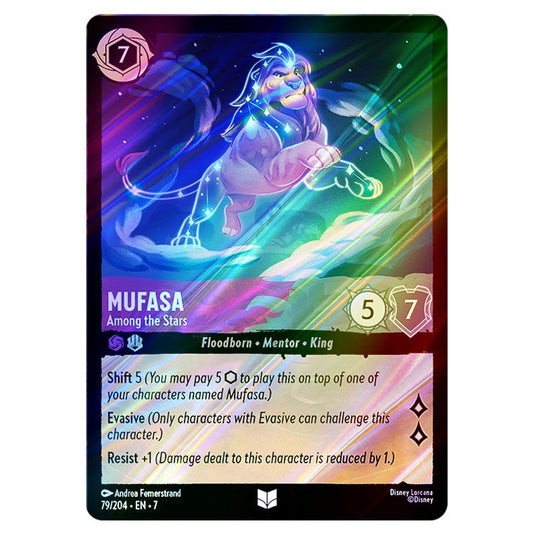 Mufasa - Among the Stars 79/204 card from the Lorcana set Archazia's Island