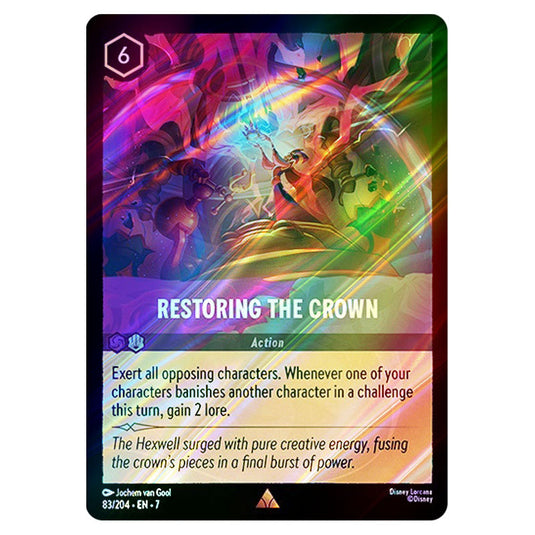 Restoring the Crown 83/204 card from the Lorcana set Archazia's Island