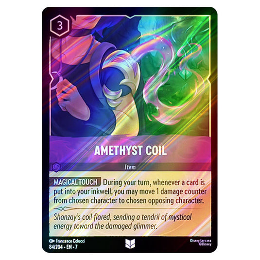 Amethyst Coil 84/204 card from the Lorcana set Archazia's Island