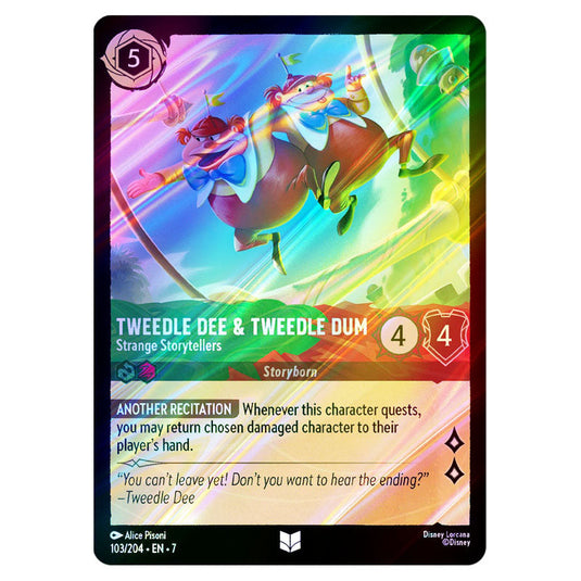 Tweedle Dee & Tweedle Dum - Strange Storytellers 103/204 card from the Lorcana set Archazia's Island