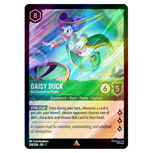 Daisy Duck - Multitalented Pirate 108/204 card from the Lorcana set Archazia's Island