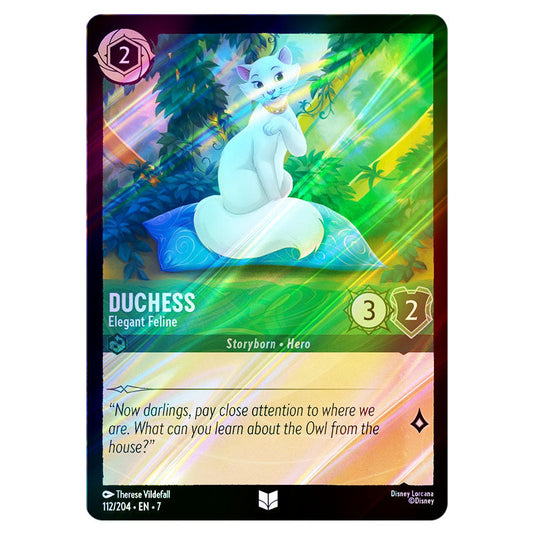 Duchess - Elegant Feline 112/204 card from the Lorcana set Archazia's Island