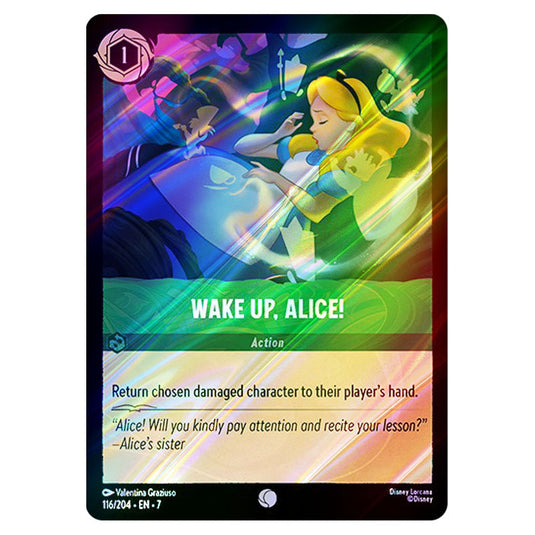 Wake Up, Alice! 116/204 card from the Lorcana set Archazia's Island