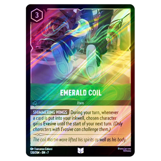 Emerald Coil 120/204 card from the Lorcana set Archazia's Island