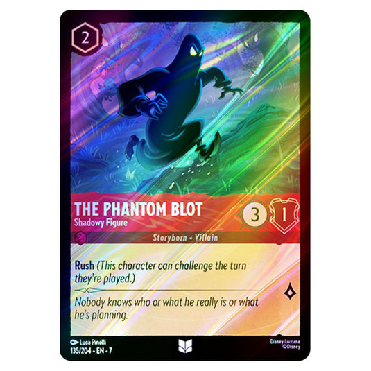 The Phantom Blot - Shadowy Figure 135/204 card from the Lorcana set Archazia's Island