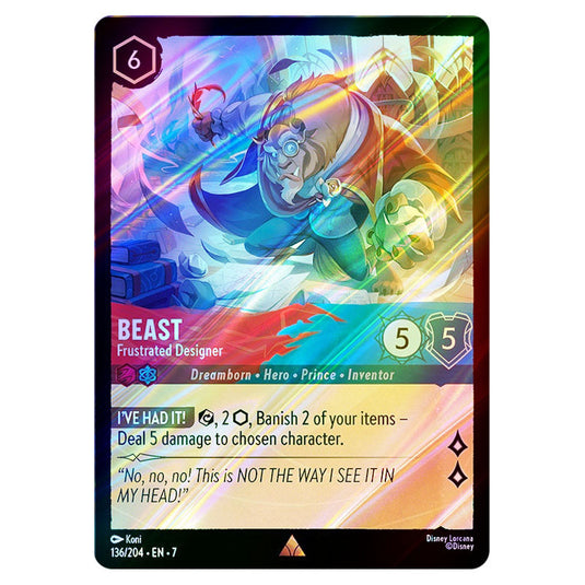 Beast - Frustrated Designer 136/204 card from the Lorcana set Archazia's Island