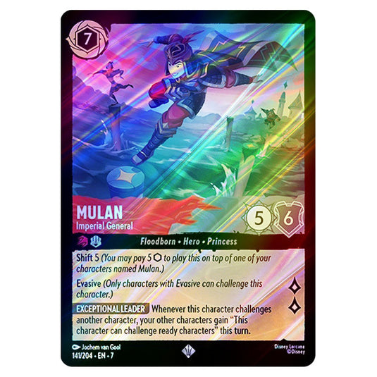 Mulan - Imperial General 141/204 card from the Lorcana set Archazia's Island