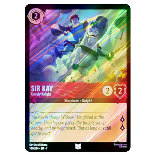 Sir Kay - Unruly Knight 144/204 card from the Lorcana set Archazia's Island
