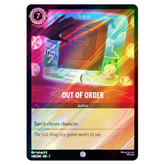 Out of Order 148/204 card from the Lorcana set Archazia's Island