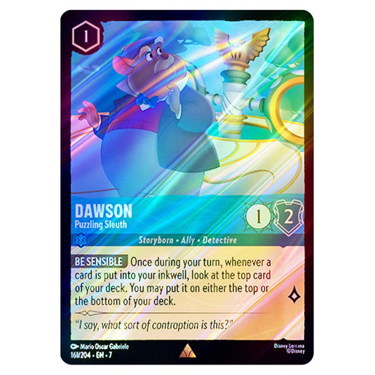 Dawson - Puzzling Sleuth 161/204 card from the Lorcana set Archazia's Island