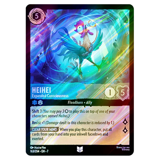 HeiHei - Expanded Consciousness 163/204 card from the Lorcana set Archazia's Island