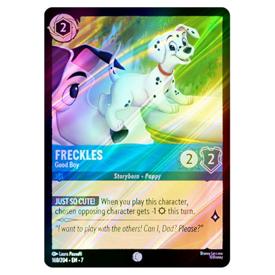 Freckles - Good Boy 168/204 card from the Lorcana set Archazia's Island