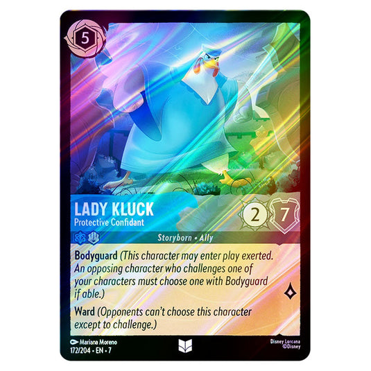 Lady Kluck - Protective Confidant 172/204 card from the Lorcana set Archazia's Island