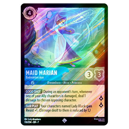 Maid Marian - Badminton Ace 176/204 card from the Lorcana set Archazia's Island
