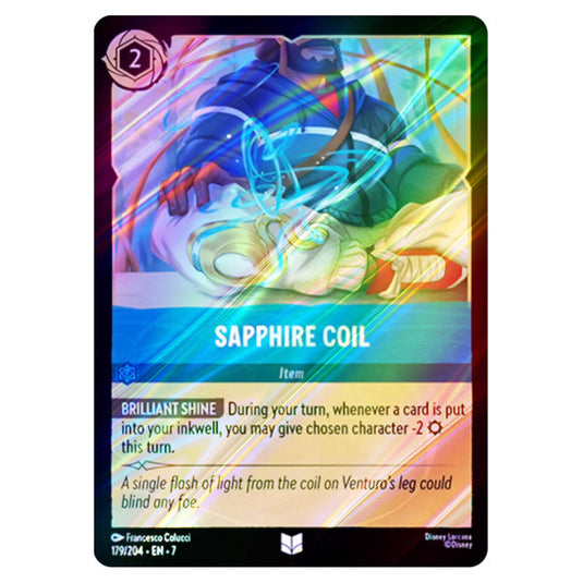 Sapphire Coil 179/204 card from the Lorcana set Archazia's Island