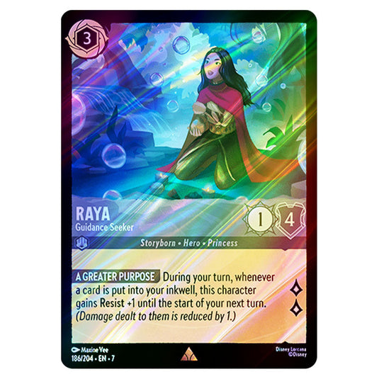 Raya - Guidance Seeker 186/204 card from the Lorcana set Archazia's Island