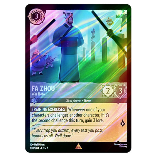 Fa Zhou - War Hero 188/204 card from the Lorcana set Archazia's Island