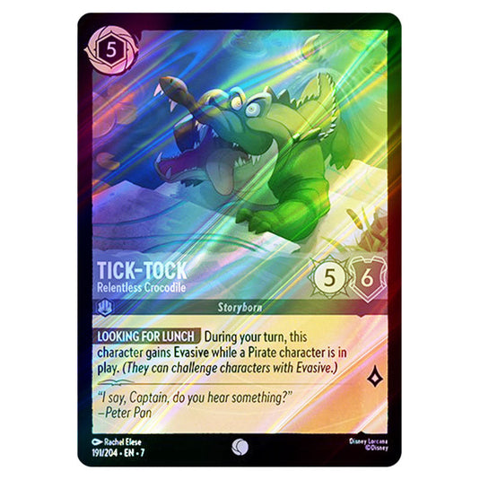 Tick-Tock - Relentless Crocodile 191/204 card from the Lorcana set Archazia's Island