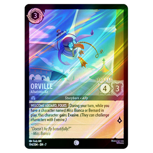 Orville - Albatross Air 194/204 card from the Lorcana set Archazia's Island