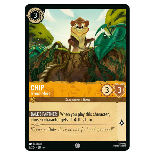 Lorcana - Azurite Sea - Chip - Friend Indeed (Common) - 6/204 Lorcana - Azurite Sea - Chip - Friend Indeed (Common) - 6/204