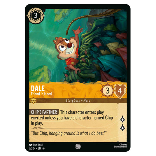 Lorcana - Azurite Sea - Dale - Friend in Need (Common) - 7/204 Lorcana - Azurite Sea - Dale - Friend in Need (Common) - 7/204