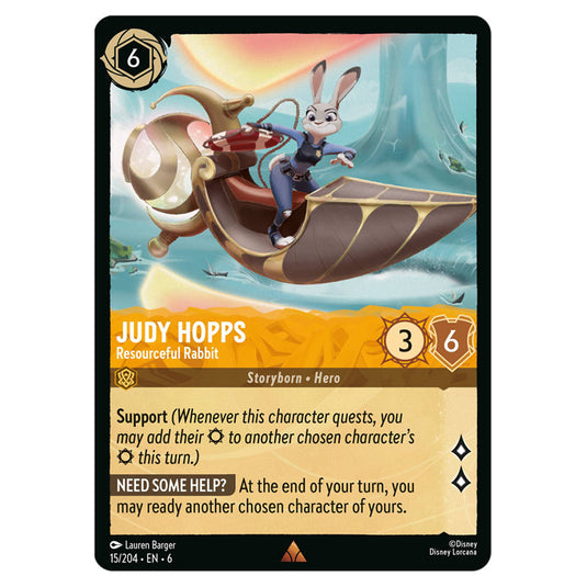 Judy Hopps - Resourceful Rabbit 15/204 card from the Lorcana set Azurite Sea