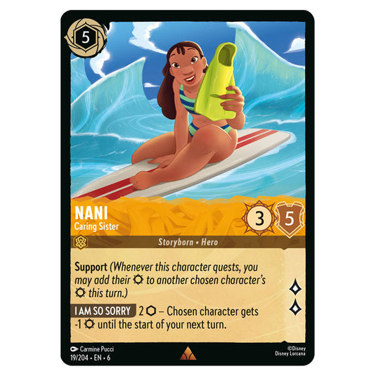 Nani - Caring Sister 19/204 card from the Lorcana set Azurite Sea