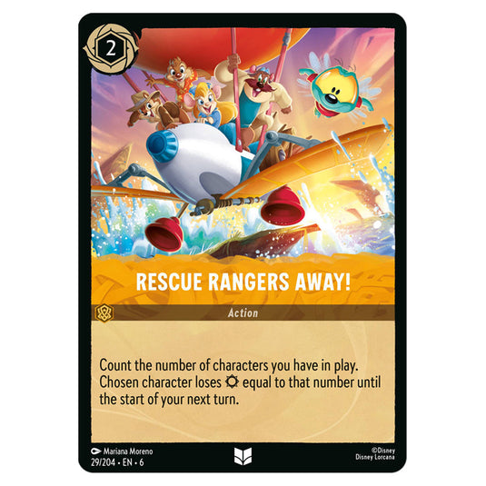 Rescue Rangers Away! 29/204 card from the Lorcana set Azurite Sea