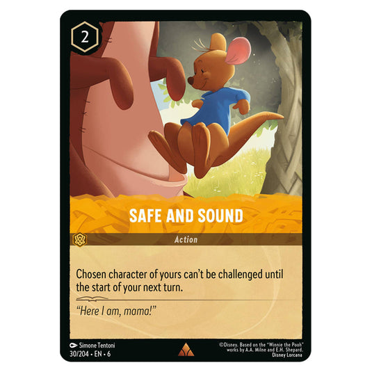 Safe and Sound 30/204 card from the Lorcana set Azurite Sea