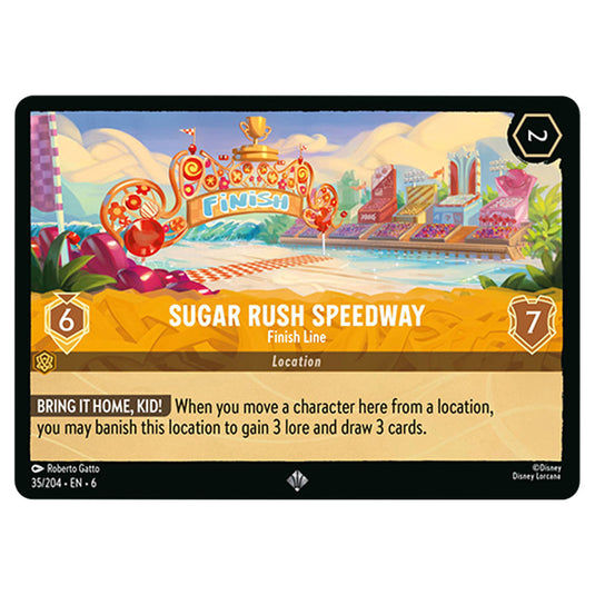 Sugar Rush Speedway 35/204 card from the Lorcana set Azurite Sea