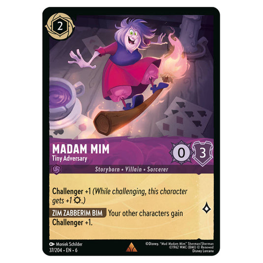 Madam Mim - Tiny Adversary 37/204 card from the Lorcana set Azurite Sea