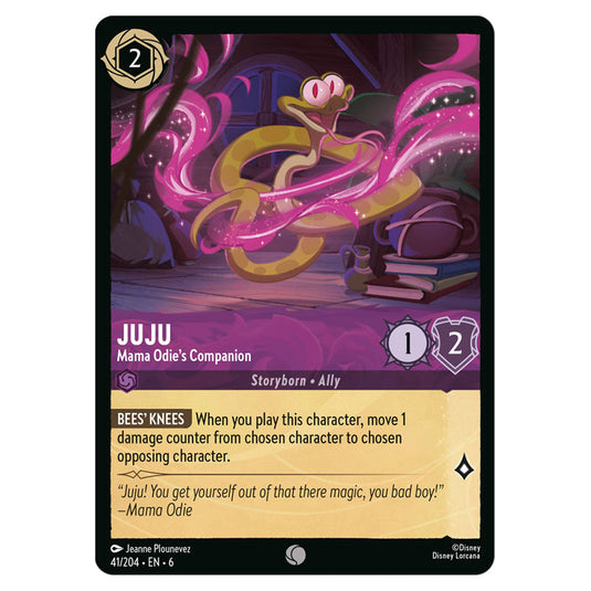 Juju - Mama Odie's Companion 41/204 card from the Lorcana set Azurite Sea
