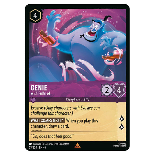 Genie - Wish Fulfilled 53/204 card from the Lorcana set Azurite Sea