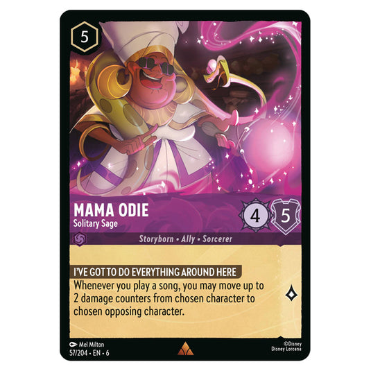 Mama Odie - Solitary Sage 57/204 card from the Lorcana set Azurite Sea