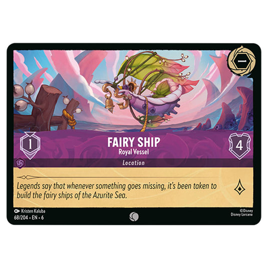 Fairy Ship 68/204 card from the Lorcana set Azurite Sea