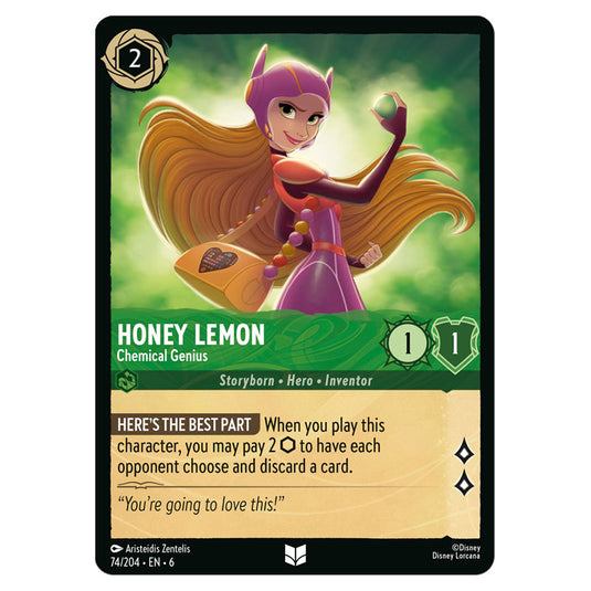 Honey Lemon - Chemical Genius 74/204 card from the Lorcana set Azurite Sea
