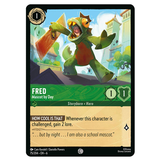 Fred - Mascot by Day 75/204 card from the Lorcana set Azurite Sea