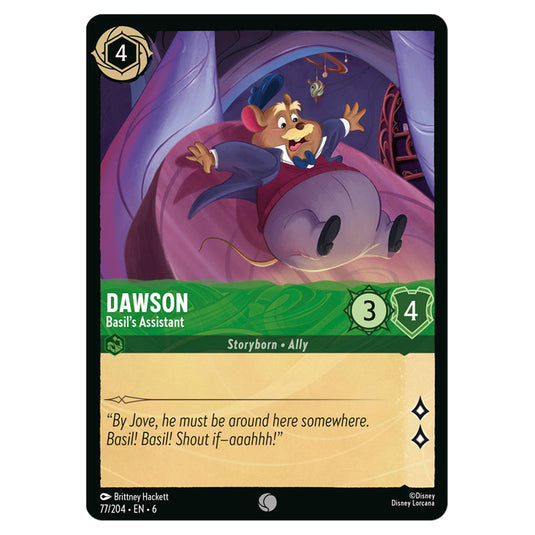 Dawson - Basil's Assistant 77/204 card from the Lorcana set Azurite Sea