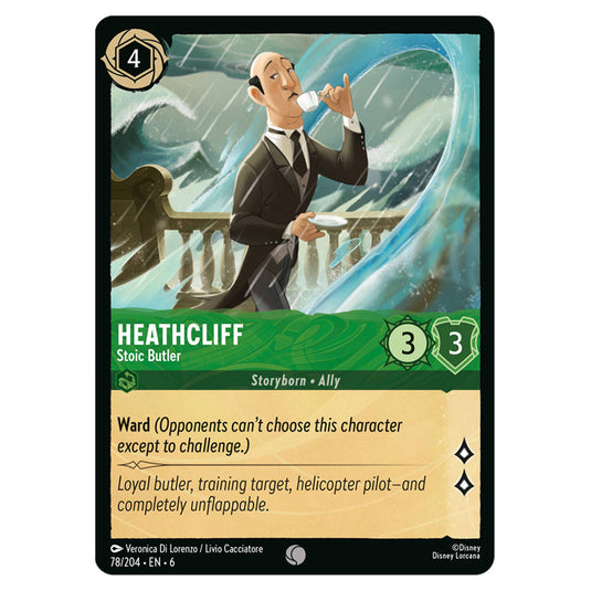 Heathcliff - Stoic Butler 78/204 card from the Lorcana set Azurite Sea
