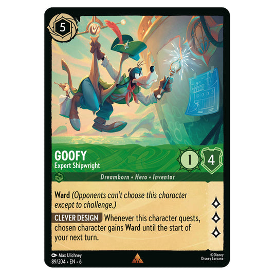 Goofy - Expert Shipwright 89/204 card from the Lorcana set Azurite Sea