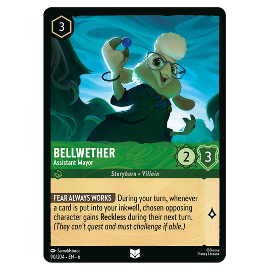 Bellwether - Assistant Mayor 90/204 card from the Lorcana set Azurite Sea